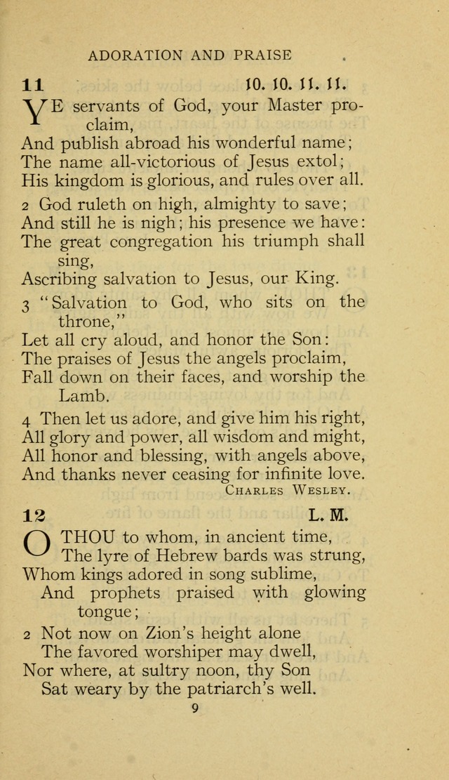 The Methodist Hymnal (Text only edition) page 9