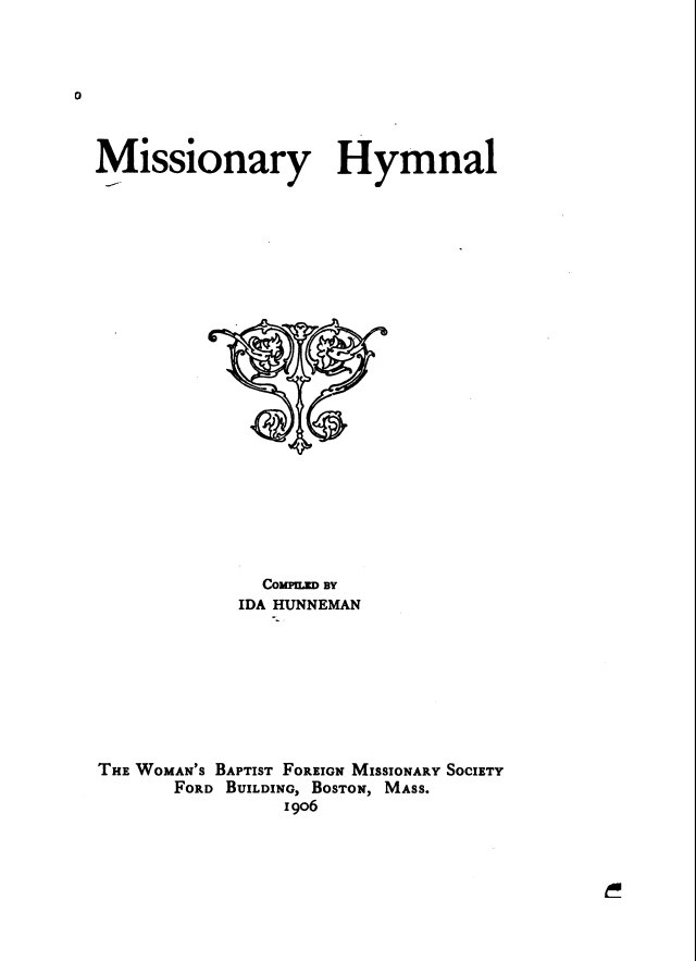 Missionary Hymnal page 1