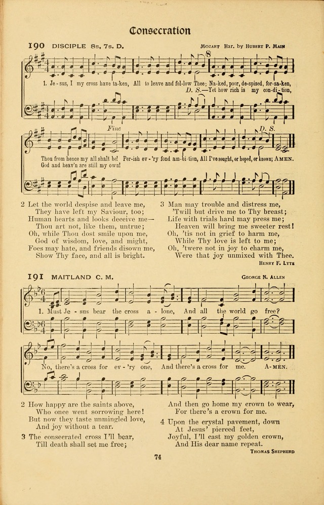 Montreat Hymns: psalms and gospel songs with responsive scripture readings page 74
