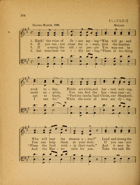 Missionary Hymnal: for the use of junior and juvenile missionary socieites page 104
