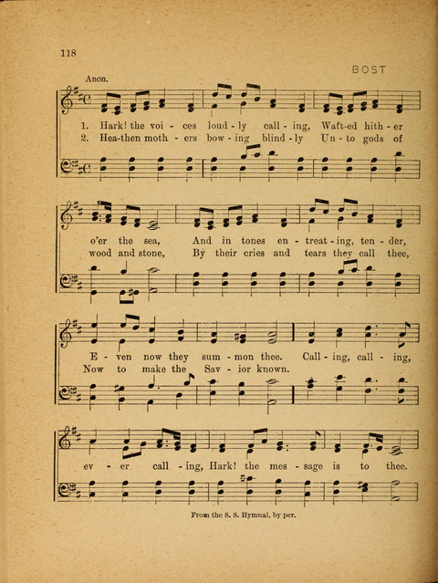 Missionary Hymnal: for the use of junior and juvenile missionary socieites page 118