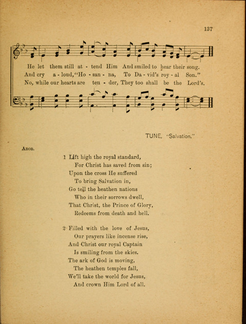 Missionary Hymnal: for the use of junior and juvenile missionary socieites page 137