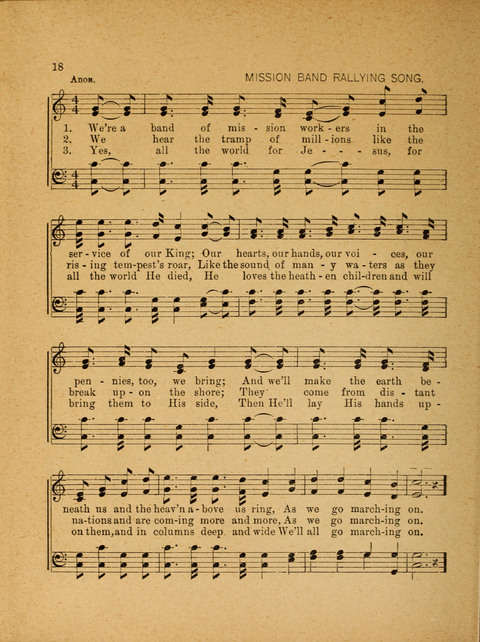 Missionary Hymnal: for the use of junior and juvenile missionary socieites page 18