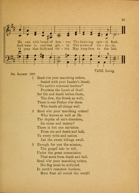 Missionary Hymnal: for the use of junior and juvenile missionary socieites page 45