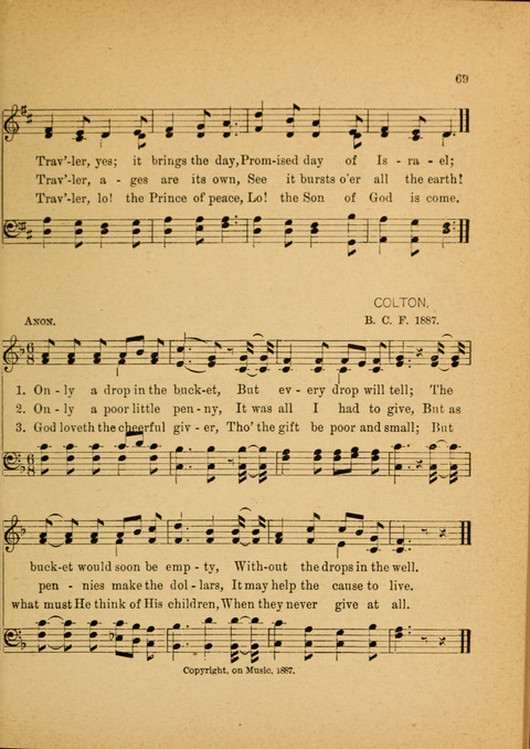 Missionary Hymnal: for the use of junior and juvenile missionary socieites page 69