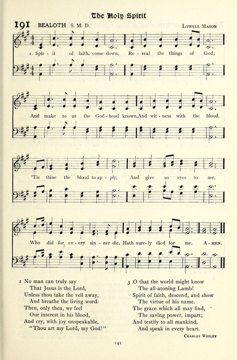 The Methodist Hymnal: Official hymnal of the methodist episcopal church and the methodist episcopal church, south page 141