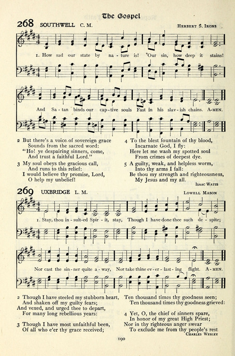 The Methodist Hymnal: Official hymnal of the methodist episcopal church and the methodist episcopal church, south page 190