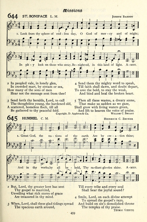 The Methodist Hymnal: Official hymnal of the methodist episcopal church and the methodist episcopal church, south page 459