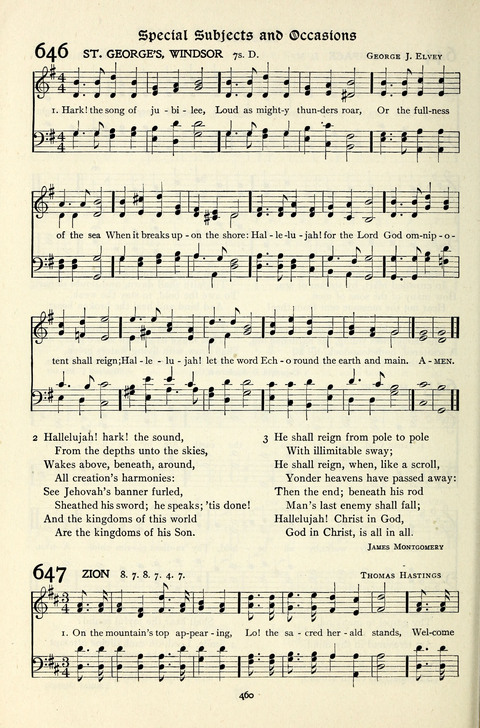 The Methodist Hymnal: Official hymnal of the methodist episcopal church and the methodist episcopal church, south page 460