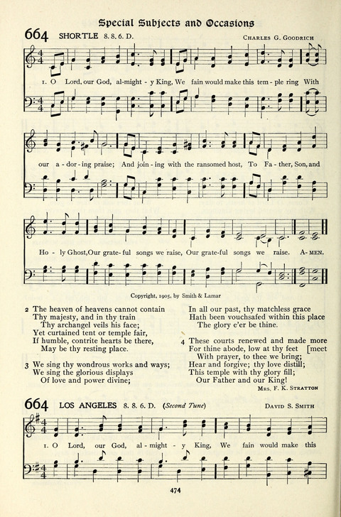 The Methodist Hymnal: Official hymnal of the methodist episcopal church and the methodist episcopal church, south page 474