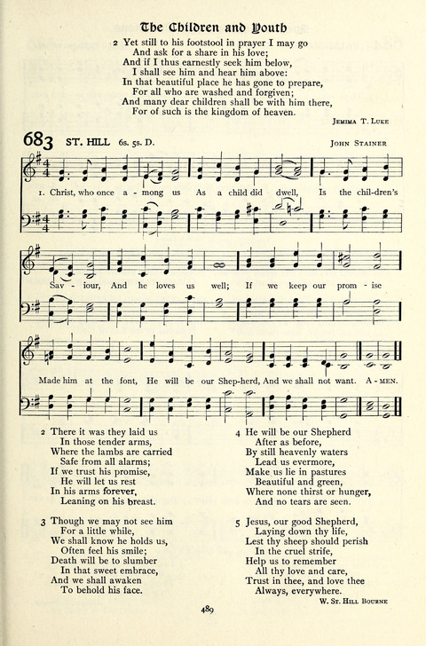 The Methodist Hymnal: Official hymnal of the methodist episcopal church and the methodist episcopal church, south page 489
