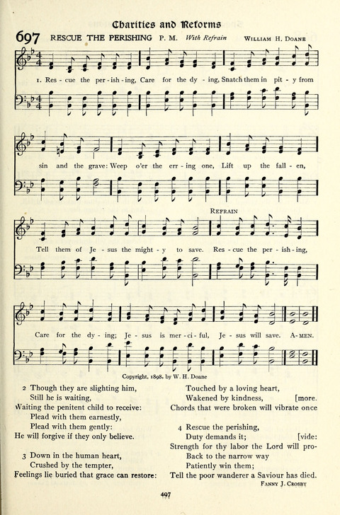 The Methodist Hymnal: Official hymnal of the methodist episcopal church and the methodist episcopal church, south page 497