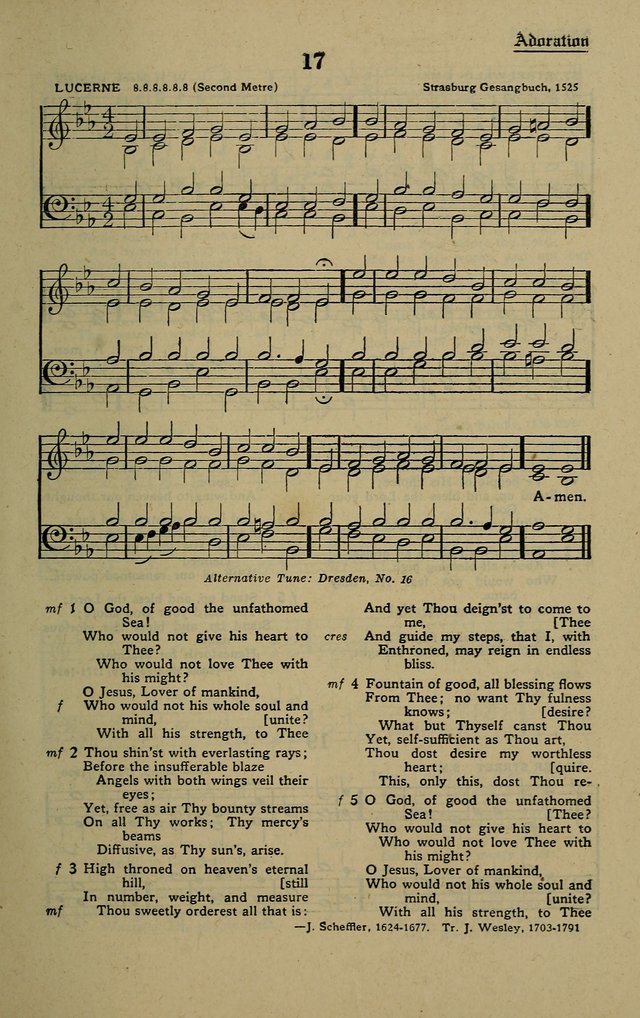 Methodist Hymn and Tune Book: official hymn book of the Methodist Church page 17