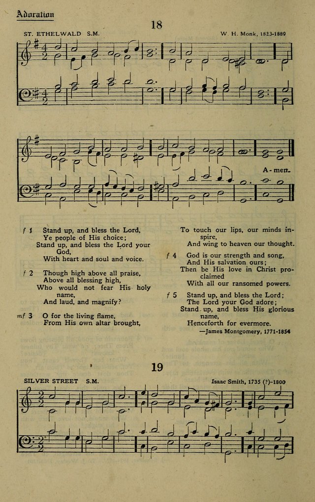 Methodist Hymn and Tune Book: official hymn book of the Methodist Church page 18