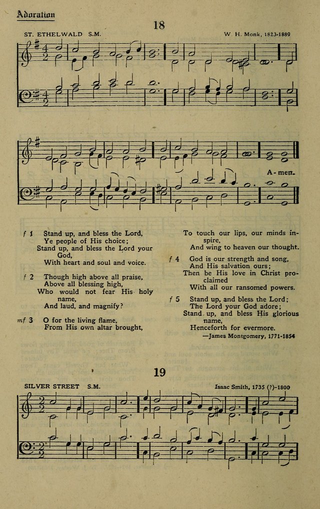 Methodist Hymn and Tune Book: official hymn book of the Methodist Church page 18
