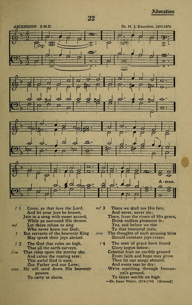 Methodist Hymn and Tune Book: official hymn book of the Methodist Church page 21
