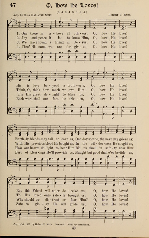 Messages of Love Hymn Book: for Gospel, Sunday School, Special Services and Home Singing page 47