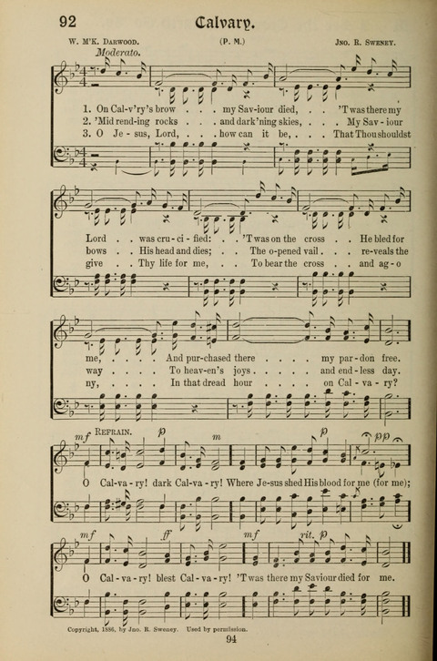 Messages of Love Hymn Book: for Gospel, Sunday School, Special Services and Home Singing page 92