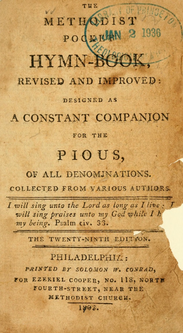 The Methodist pocket hymn-book, revised and improved: designed as a constant companion for the pious, of all denominations ; collected from various authors page 4