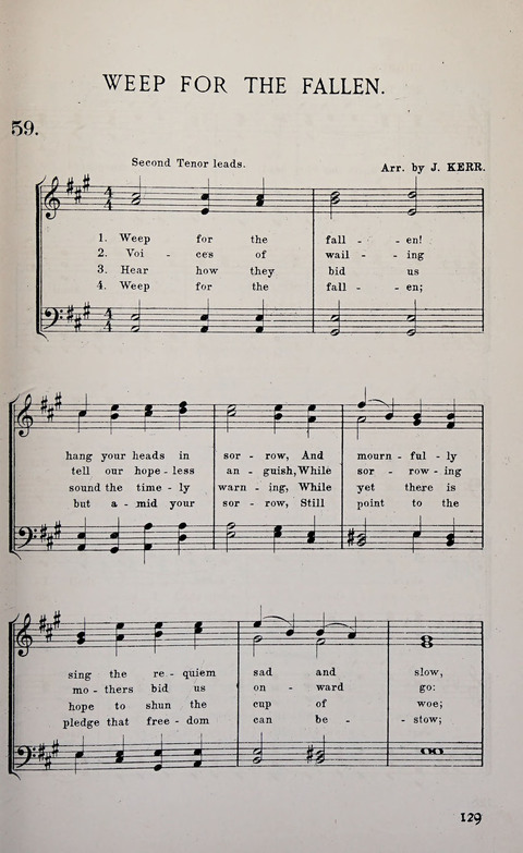 Manly Praise: A Collection of Solos, Quartets, and Choruses, for the Evangelistic Meetings, etc. page 129