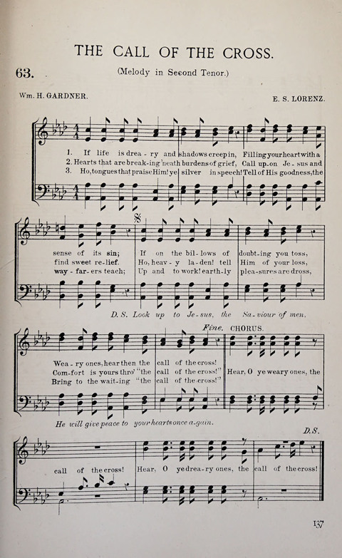Manly Praise: A Collection of Solos, Quartets, and Choruses, for the Evangelistic Meetings, etc. page 137