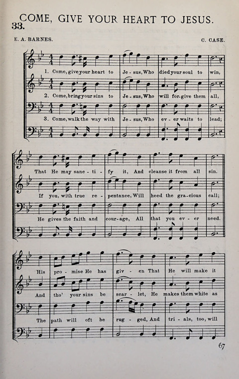 Manly Praise: A Collection of Solos, Quartets, and Choruses, for the Evangelistic Meetings, etc. page 67