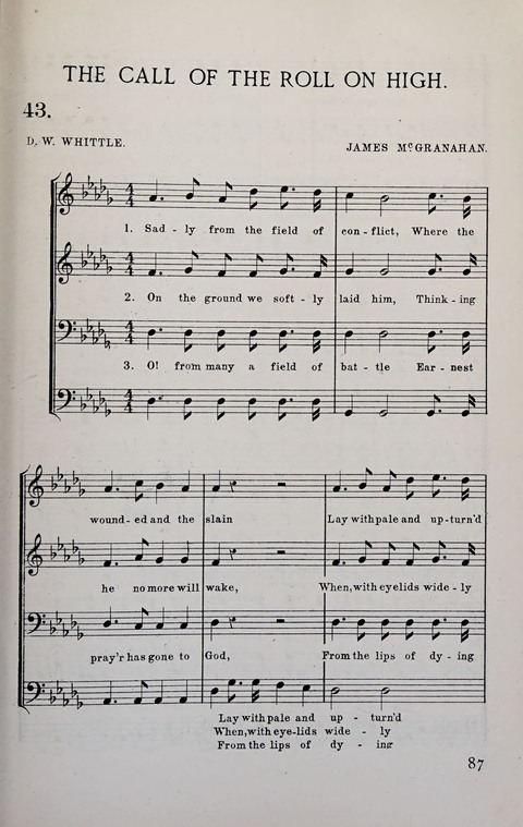 Manly Praise: A Collection of Solos, Quartets, and Choruses, for the Evangelistic Meetings, etc. page 87