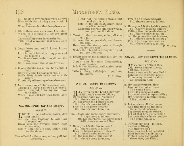 Minnetonka Songs: for Sabbath Schools, compiled especially for the Minnetonka Sabbath-School Assembly page 126