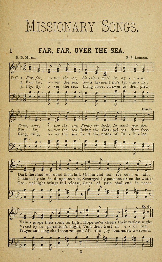 Missionary Songs: for the use of missionary societies, missionary and gleaners