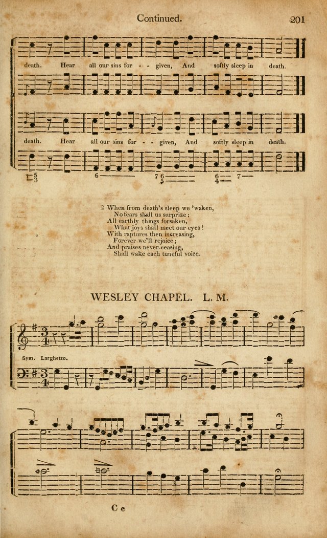 Musica Sacra: or, Springfield and Utica Collections United: consisting of Psalm and hymn tunes, anthems, and chants (2nd revised ed.) page 201
