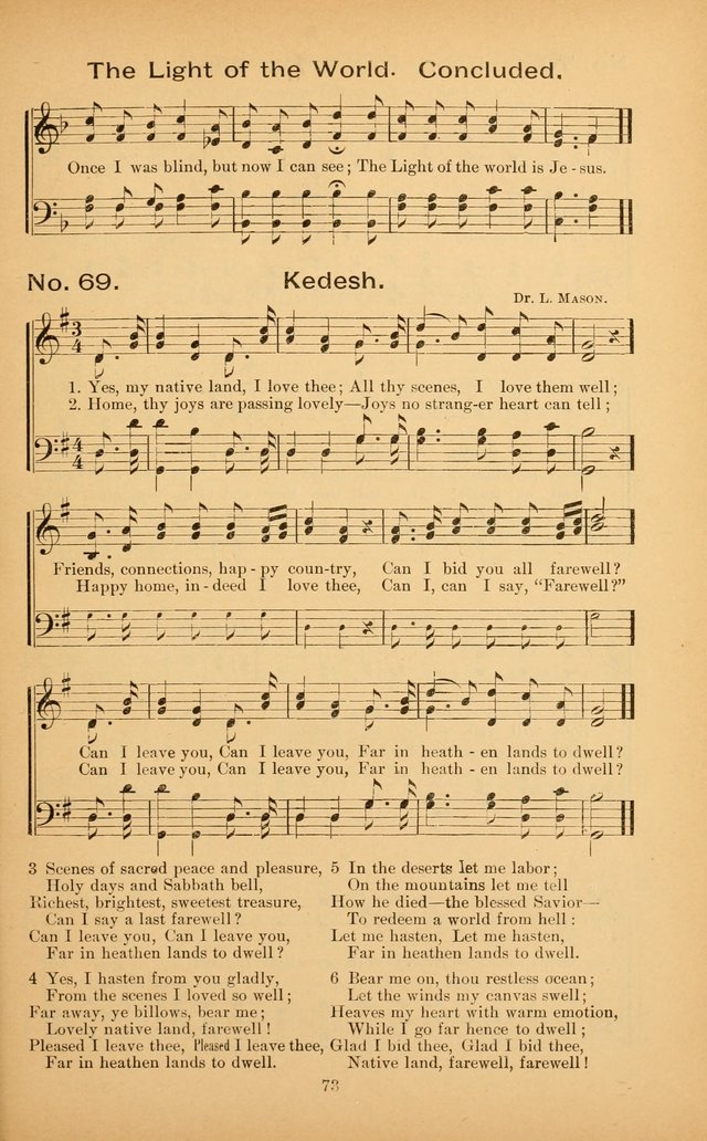 The Missionary Triumph: being a collection of Songs suitable for all kinds of Missionary Serves page 73