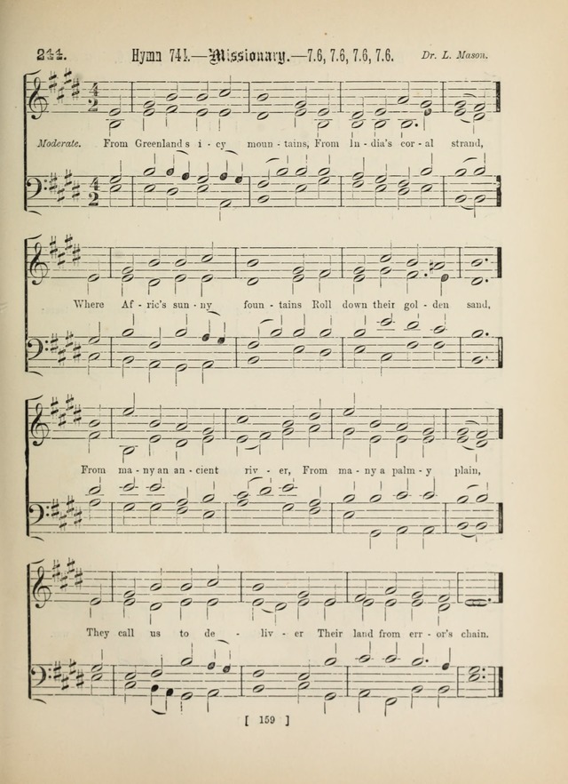 Methodist Tune Book: a collection of tunes adapted to the Methodist Hymn book page 159