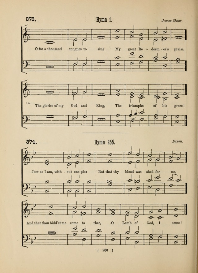 Methodist Tune Book: a collection of tunes adapted to the Methodist Hymn book page 260