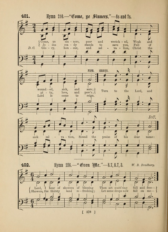 Methodist Tune Book: a collection of tunes adapted to the Methodist Hymn book page 278
