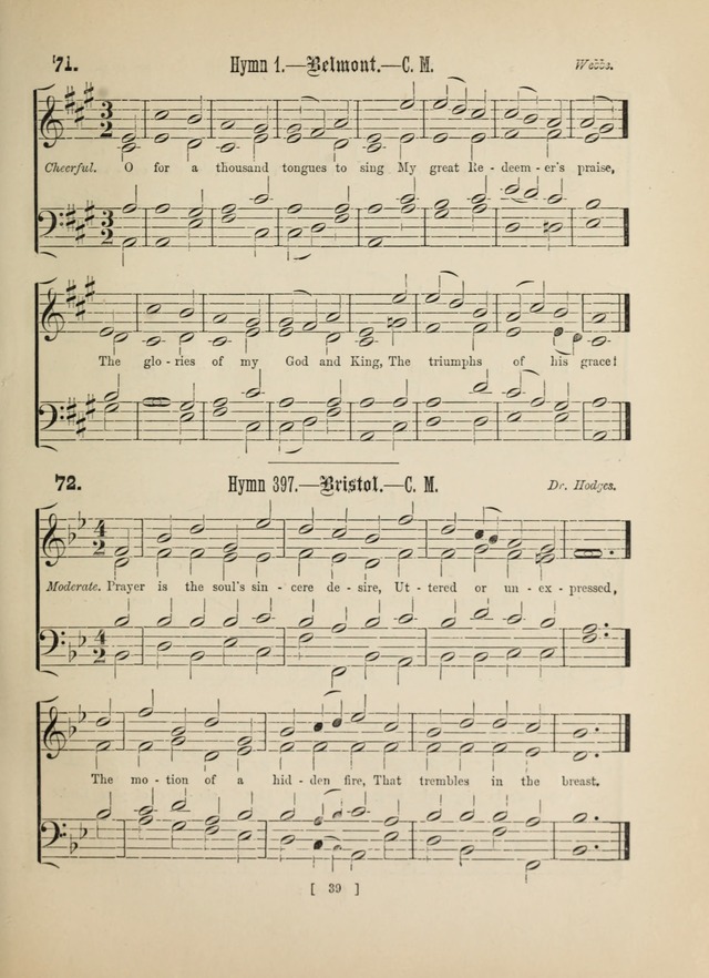 Methodist Tune Book: a collection of tunes adapted to the Methodist Hymn book page 39
