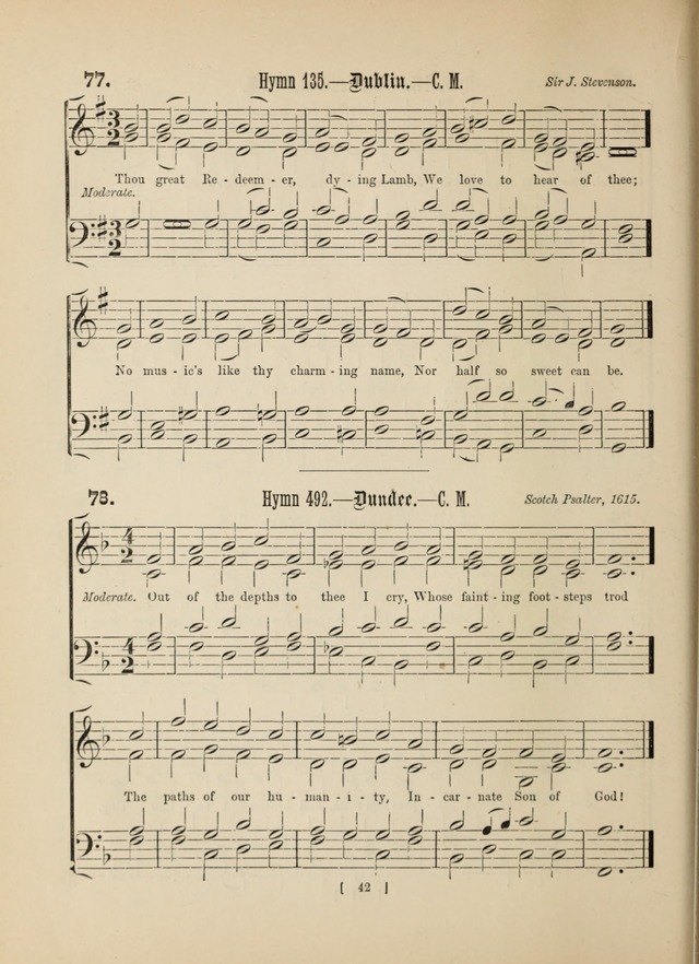 Methodist Tune Book: a collection of tunes adapted to the Methodist Hymn book page 42