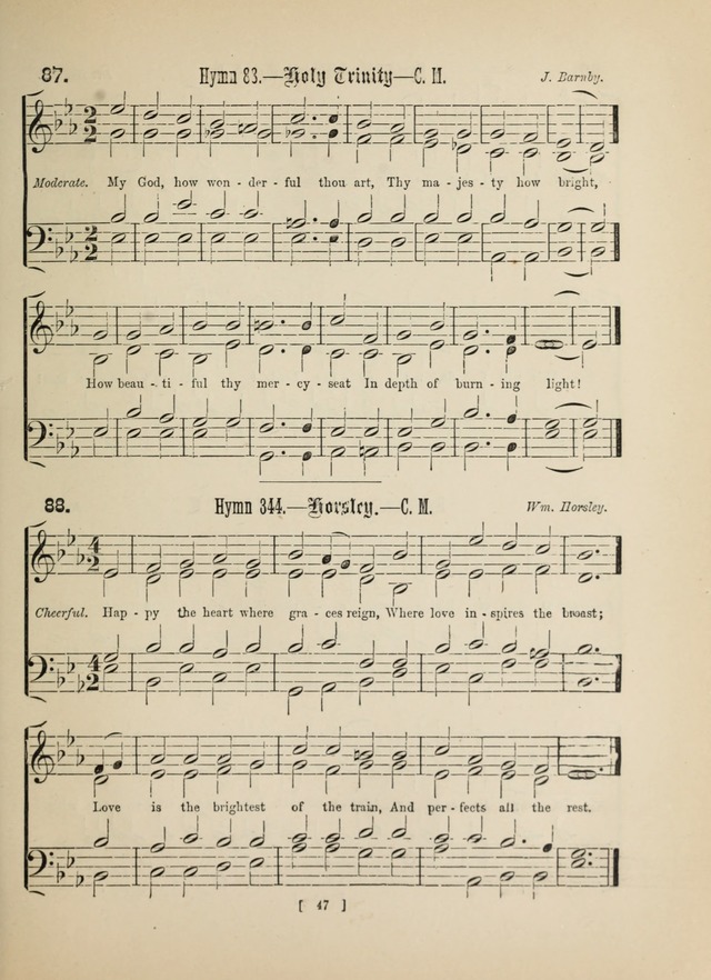 Methodist Tune Book: a collection of tunes adapted to the Methodist Hymn book page 47