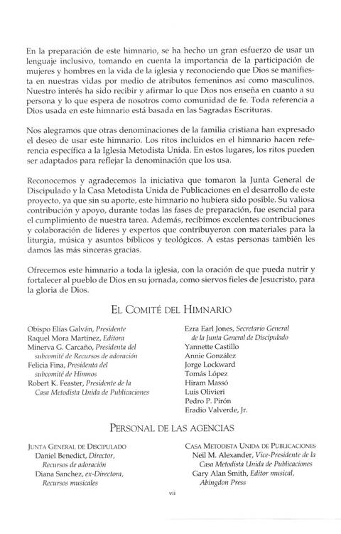 Mil Voces para Celebrar: Himnario Metodista page v