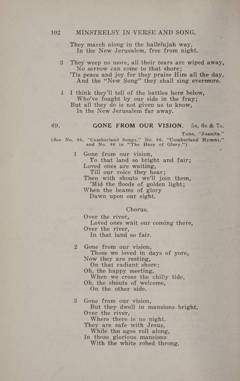 Minstrelsy In Verse and Song: Being a collection of Original Psalms, Hymns and Poems for the Home, covering a period of more than fifty years in their production page 102