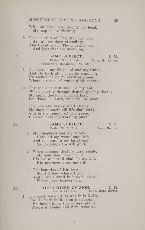 Minstrelsy In Verse and Song: Being a collection of Original Psalms, Hymns and Poems for the Home, covering a period of more than fifty years in their production page 29