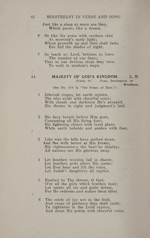 Minstrelsy In Verse and Song: Being a collection of Original Psalms, Hymns and Poems for the Home, covering a period of more than fifty years in their production page 42
