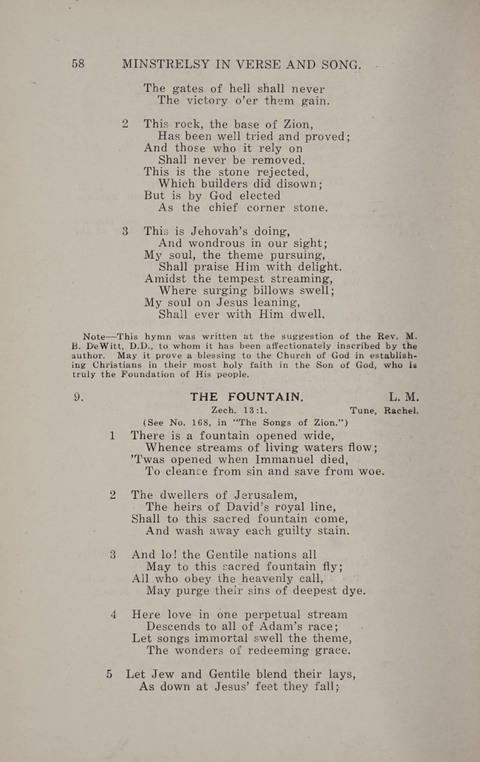 Minstrelsy In Verse and Song: Being a collection of Original Psalms, Hymns and Poems for the Home, covering a period of more than fifty years in their production page 58