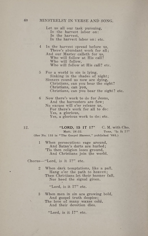Minstrelsy In Verse and Song: Being a collection of Original Psalms, Hymns and Poems for the Home, covering a period of more than fifty years in their production page 60