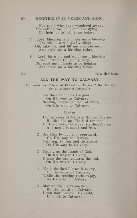 Minstrelsy In Verse and Song: Being a collection of Original Psalms, Hymns and Poems for the Home, covering a period of more than fifty years in their production page 90