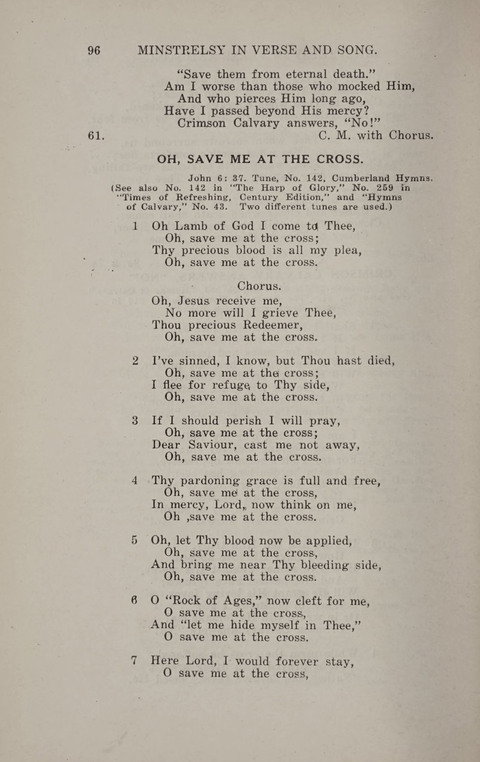 Minstrelsy In Verse and Song: Being a collection of Original Psalms, Hymns and Poems for the Home, covering a period of more than fifty years in their production page 96
