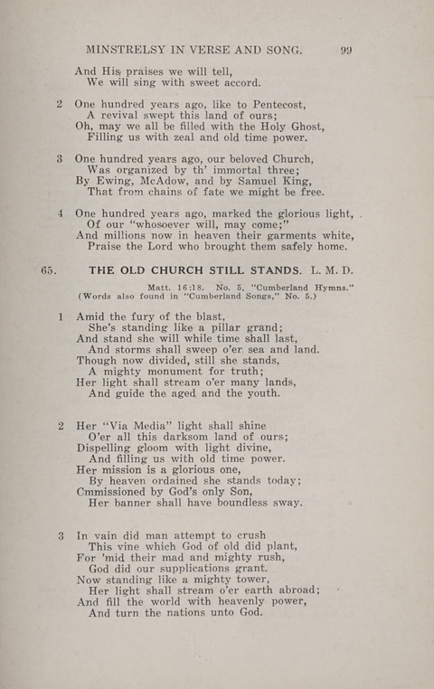 Minstrelsy In Verse and Song: Being a collection of Original Psalms, Hymns and Poems for the Home, covering a period of more than fifty years in their production page 99