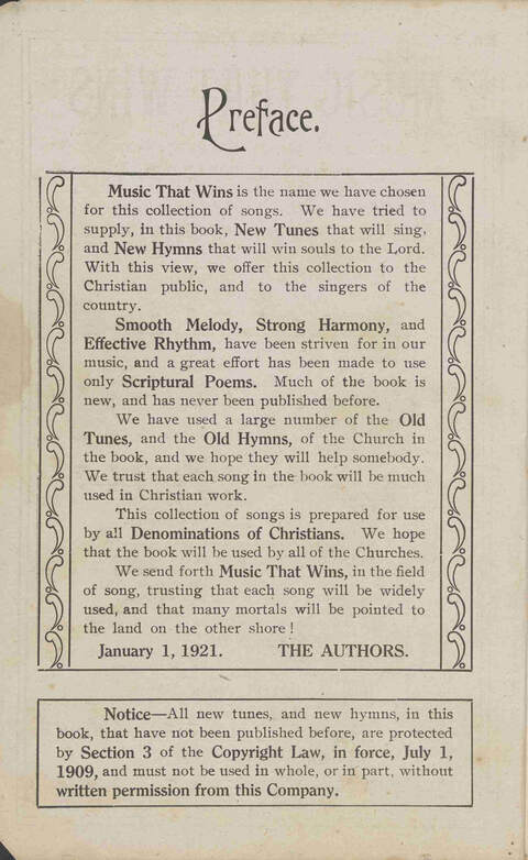 Music that Wins: a collection of sacred song both new and old page iii