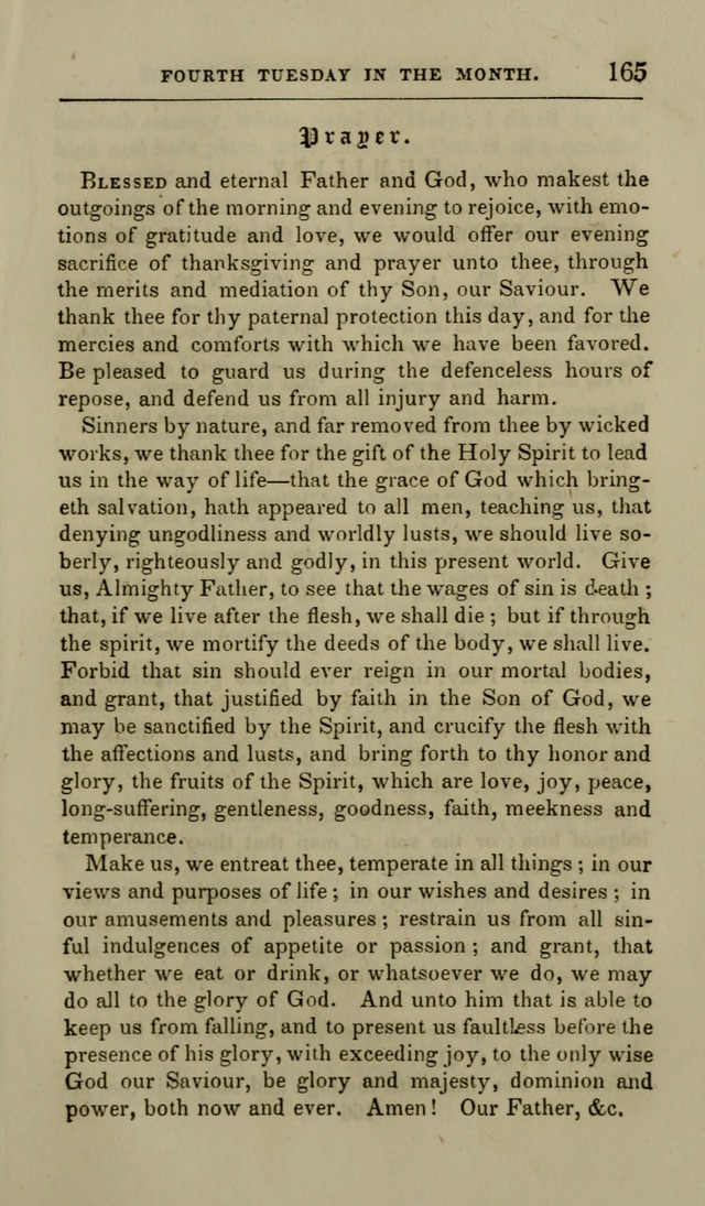 Manual of Devotion: or religious exercises for the morning and evening of each day of the month, for the use of schools and private families page 167