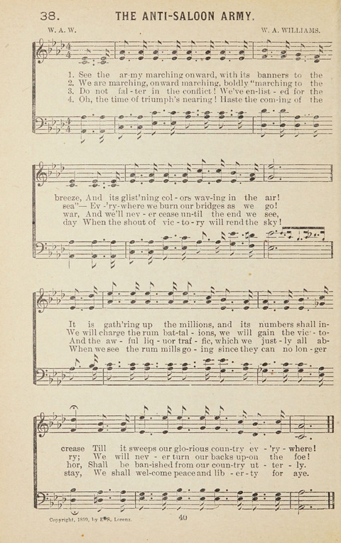 New Anti-Saloon Songs: A Collection of Temperance and Moral Reform Songs Prepared at the Request of The National Anti-Saloon League page 38