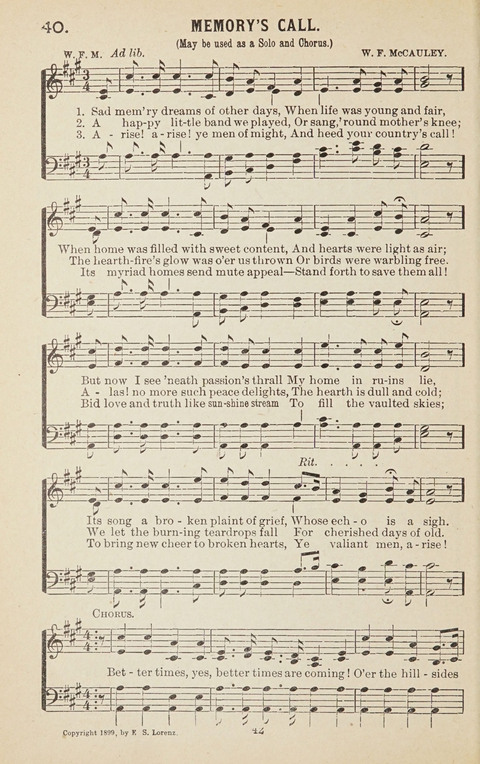 New Anti-Saloon Songs: A Collection of Temperance and Moral Reform Songs Prepared at the Request of The National Anti-Saloon League page 40